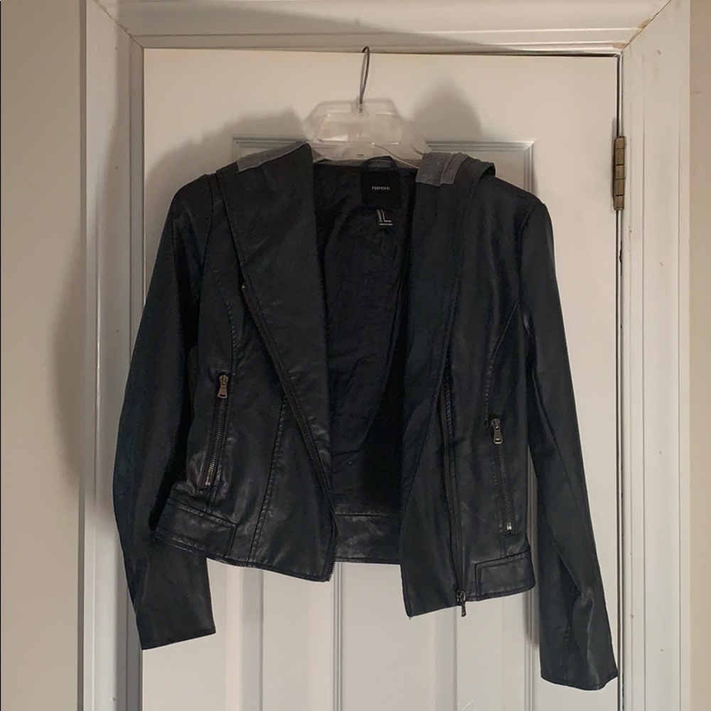Leather jacket.